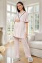 New Season Powder Double-Breasted Collar Short Sleeve Summer Special Design Maternity Pajama Set - 7