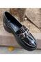 2411533 Women's Thick Soled Genuine Leather Loafer Shoes - 5