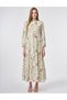 100% Cotton Belt Detailed Maxi Dress Cream - 2
