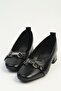 Black Shiny Women's Heeled Shoes Pc-55643
