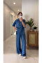Stera Blue Short Sleeve Shirt Pants Denim Set - 4