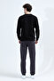 Men's Adjustable Waist Winter Sweatpants with Pockets Anthracite - 1067 - 3