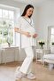New Season Ecru Double-Breasted Collar Short Sleeve Summer Special Design Maternity Pajama Set - 3