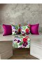 Pastel Flowers, 5-Piece Combination Ribbed Throw Pillow Cover and Runner Set - 2