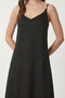 Strappy Patterned Satin Surface Dress Lgx0005 Black - 5