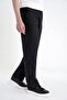 Oversize Fit Side Pocket Elastic Waist Black Linen Trousers P 1216 - 4