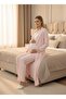 Women's Lace Long Sleeve 3-Piece Maternity Pajama Set with Dressing Gown - 6