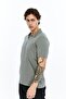 Zippered Polo Collar Men's T-Shirt 2738 Light Khaki - 3