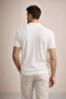 Men's Knitwear Polo Collar Short Sleeve Vertical Patterned Slim Fit T-Shirt Ecru - 5