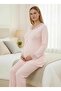 Women's Lace Long Sleeve 3-Piece Maternity Pajama Set with Dressing Gown - 7