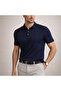 Men's Knitwear Polo Collar Short Sleeve Vertical Patterned Slim Fit T-Shirt Navy Blue - 2