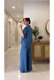 Stera Blue Short Sleeve Shirt Pants Denim Set - 3