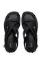 Women's Genuine Leather Black Heeled Sandals - 5