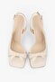 Women's Lola Ecru Leather Bow Heeled Shoes - 4