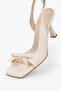 Women's Lola Ecru Leather Bow Heeled Shoes - 3