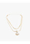 Stone Detailed 2-Piece Chain Pearl Necklace - 2