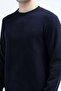 Men's Crew Neck Embroidered Sweatshirt Navy Blue - 26K 6138 - 2