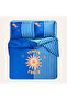 Lahor Blue E.Kıng Size Cotton Satin Duvet Cover Set - 2