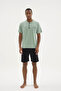 New Season Men's Modal-Cotton 3-Piece T-Shirt/Pants/Shorts Set - 5