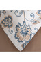 Verona Elegant Garden King Size 100% Aegean Cotton Duvet Cover Set - with Sheets - 4 Pillows Cream-Brown - 4