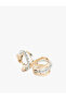 Stone Detailed Multiple Hoop Earrings - 3