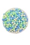 50Gr 8mm Blue-Green-Cream Mixed Color Matte Pastel Neon Beads, Jewelry Bag Making Beads (~170 Pieces)