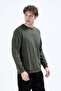 Men's Crew Neck Embroidered Sweatshirt Green - 26K 6138 - 4