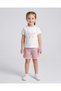 Dar Kalip! Girl's Summer Linen Shorts Set, Ages 3-4-5-6-7-8-9-10, Stylish 2-Piece Top and Bottom Set with Bow Print