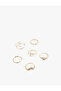 Stone Detailed 6-Piece Ring Set - 3