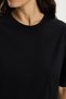 Women's slim fit 100% cotton short sleeve crew neck black crop t-shirt - 4