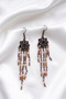 Crystal Ethnic Model Flower Earrings 11 Cm. - 3