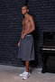 Acid Wash Oversize Jorts / Baggy Shorts Light Gray - 2