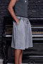 Acid Wash Oversize Jorts / Baggy Shorts Light Gray - 8