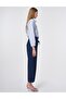 High Waist Washed Trousers Indigo - 5