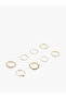 Stone Detailed Twisted Steel 8-Piece Ring Set - 2