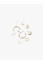 Stone and Pearl Detailed Steel Hoop and Cartilage Earring Set - 3