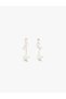 Steel Mixed Pearl Earrings with Dangle Back Detail