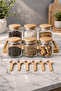 Glass Jar Set with Bamboo Lid and Spoon 300ml (4-Piece/6-Piece) Spice Jar – Vacuum Lid Kitchen Organizer - 3