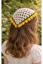 Hand-Knitted Bandana with Yellow Tulips, Very Useful