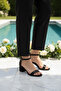 325157 Z Black Satin Women's Sandals