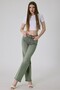 Women's Snow Wash Wide Leg Jean Pants – High Waist Comfort Fit Denim (Green) - 2