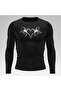 Heart Spider Long Sleeve Compression Slim Fit High Collar T-Shirt Black - 4