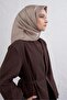 Sura Pure Silk Scarf Ist 9444- 36 Mink Plain Pattern