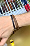 Genuine Leather Bracelet with Fine Knitted Detail