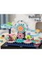 DIY Ferris Wheel and Train Track Educational Building Toy Set with Amusement Park Themed Ferris Wheel and Penguin Figures - 4