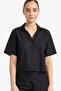 100% Cotton Regular Fit Collar Brode Short Sleeve Shirt G0365Ax26Sm - 3