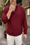 Napas Men's Oversize Linen Look Burgundy Shirt - 3