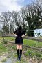 Lace Layered Belted Skirt Black - 2