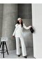 Turn-Down Collar Gold Buttoned Blazer Jacket and Trousers Two-Piece Set - 7