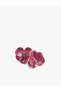 Stone Detailed Abstract Floral Earrings - 2